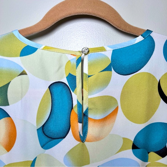 NWOT SHEIN Allover Geometric Print White/Green Sleeveless Smock Dress, L& XL - Picture 13 of 16